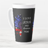 Tasse Latte J'aime Jésus et l'Amérique aussi (Angle gauche)