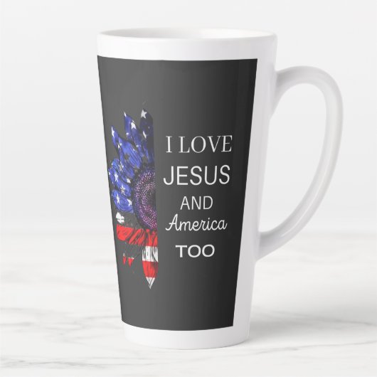 Tasse Latte J'aime Jésus et l'Amérique aussi (Droite)