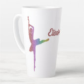 Tasse Latte J'aime le ballet avec la ballerine silhouette (Angle gauche)