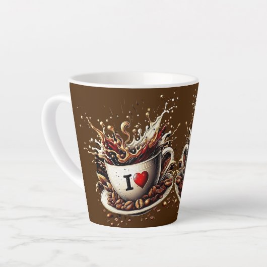Tasse Latte j'aime le café (Angle gauche)