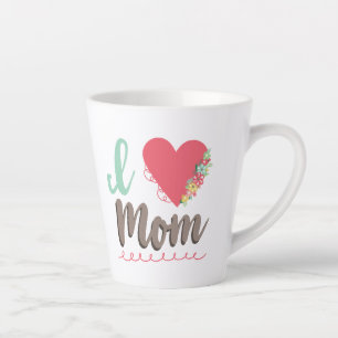 Tasse Latte J'aime le coeur de maman