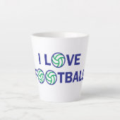 Tasse Latte J'aime le football (Devant)