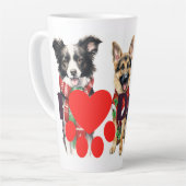 Tasse Latte J'aime les chiens (Angle gauche)