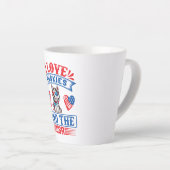 Tasse Latte J'aime les Huskies sibériens et les USA (Angle droit)