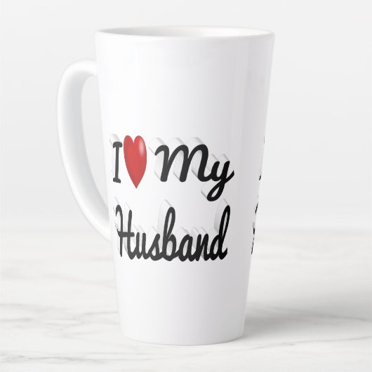 Tasse Latte J'aime mon mari mignon noir (Angle gauche)