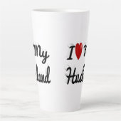 Tasse Latte J'aime mon mari mignon noir (Devant)