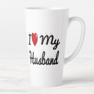 Tasse Latte J'aime mon mari mignon noir