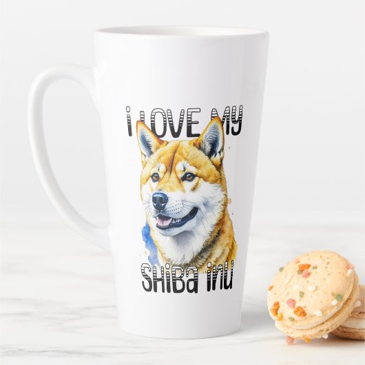 Tasse Latte J'Aime Mon Shiba Inu | Propriétaire de chien (En situation)