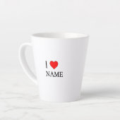 Tasse Latte J'aime nom (personnalisable) (Angle gauche)