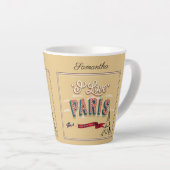 Tasse Latte J'aime Poster Vintage voyage Paris (Angle droit)