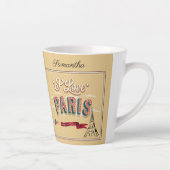 Tasse Latte J'aime Poster Vintage voyage Paris (Droite)