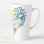 Tasse Latte J'aime Ukraine inspiration citation coeur (Droite)