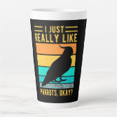 Tasse Latte J'Aime Vraiment Les Perroquets (Devant)