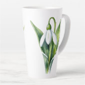 Tasse Latte Janvier cadeau de fleur White fleur de neige (Angle droit)
