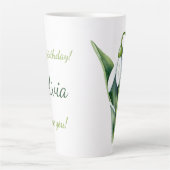 Tasse Latte Janvier cadeau de fleur White fleur de neige (Devant)