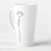 Tasse Latte Janvier Mois de la naissance Carnation des fleurs (Angle gauche)
