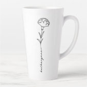 Tasse Latte Janvier Mois de la naissance Carnation des fleurs (Droite)