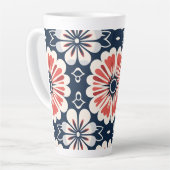 Tasse Latte Japonais Kimono Floral Design Tall Coffee (Angle gauche)