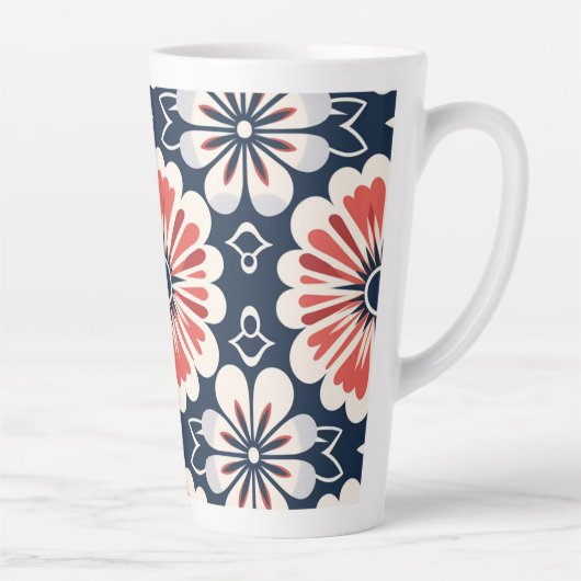 Tasse Latte Japonais Kimono Floral Design Tall Coffee (Droite)