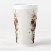Tasse Latte Jar rose orange jaune de fleurs #11 (Devant)