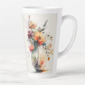 Tasse Latte Jar rose orange jaune de fleurs #11 (Droite)
