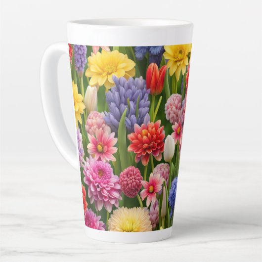 Tasse Latte Jardin aux fleurs #44 - (Angle gauche)
