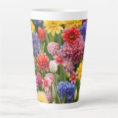 Tasse Latte Jardin aux fleurs #44 - (Devant)