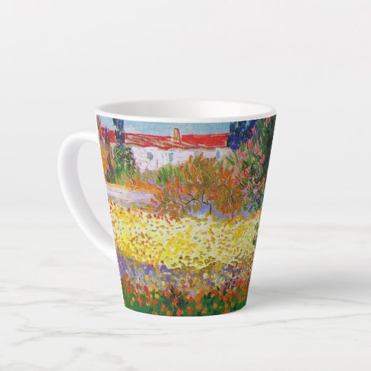 Tasse Latte Jardin aux fleurs, Van Gogh (Angle gauche)