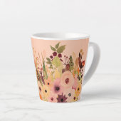 Tasse Latte Jardin de fleurs aquarelles abricot (Angle droit)