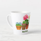 Tasse Latte Jardin de fleurs de cactus mignon (Angle gauche)