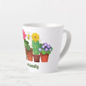 Tasse Latte Jardin de fleurs de cactus mignon (Angle droit)