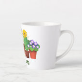 Tasse Latte Jardin de fleurs de cactus mignon (Droite)