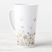 Tasse Latte Jardin des papillons fleurs sauvages (Angle gauche)
