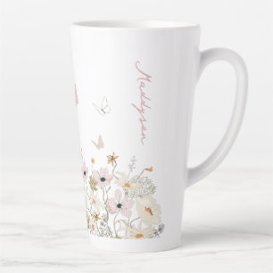 Tasse Latte Jardin des papillons fleurs sauvages