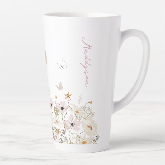 Tasse Latte Jardin des papillons fleurs sauvages (Droite)