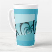 Tasse Latte Jardin fractal azur (Angle gauche)