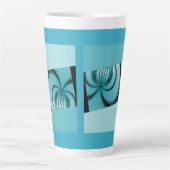 Tasse Latte Jardin fractal azur (Devant)