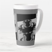 Tasse Latte Jardin fractal gris (Angle droit)