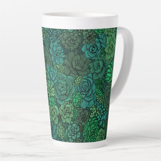 Tasse Latte Jardin succulent en vert (Angle droit)