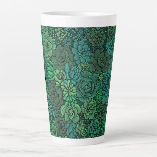 Tasse Latte Jardin succulent en vert (Devant)