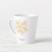 Tasse Latte Jasmine Fleur Blanche Nom Élégant (Angle gauche)