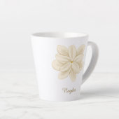 Tasse Latte Jasmine Fleur Blanche Nom Élégant (Angle droit)