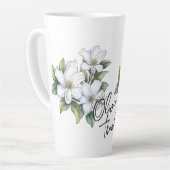 Tasse Latte Jasmine "Merci !" Slogan et nom modifiables (Angle gauche)