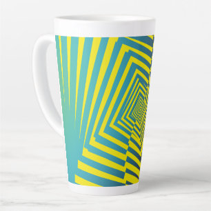 Tasse Latte Jaune clair vert Abstrait Motif de style jungle