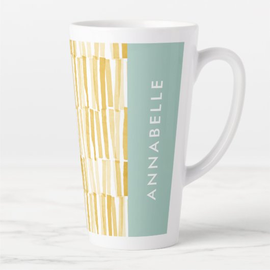 Tasse Latte Jaune moderne abstrait motif cadeau personnalisé l (Droite)
