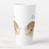 Tasse Latte Jaune Notre Petit Cher Cerf, Fleurs De Soleil Mour (Devant)