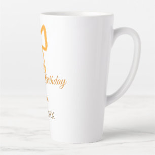 Tasse Latte Jaune orange jaune aquarelle rétro heureux anniver
