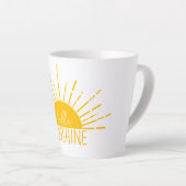 Tasse Latte Jaune Simple Moderne Hello Sunshine (Angle droit)