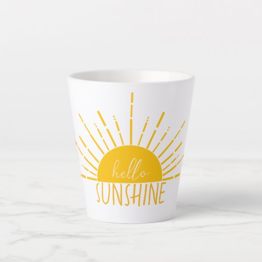 Tasse Latte Jaune Simple Moderne Hello Sunshine (Devant)