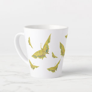 Tasse Latte Jaune Vieux Monde Swallowtail motif papillon
